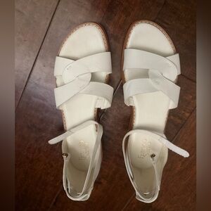 Franco Sarto White Strappy Sandals Sz 10